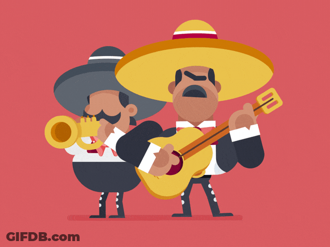 Cinco De Mayo Mariachi Vector Cartoon GIF