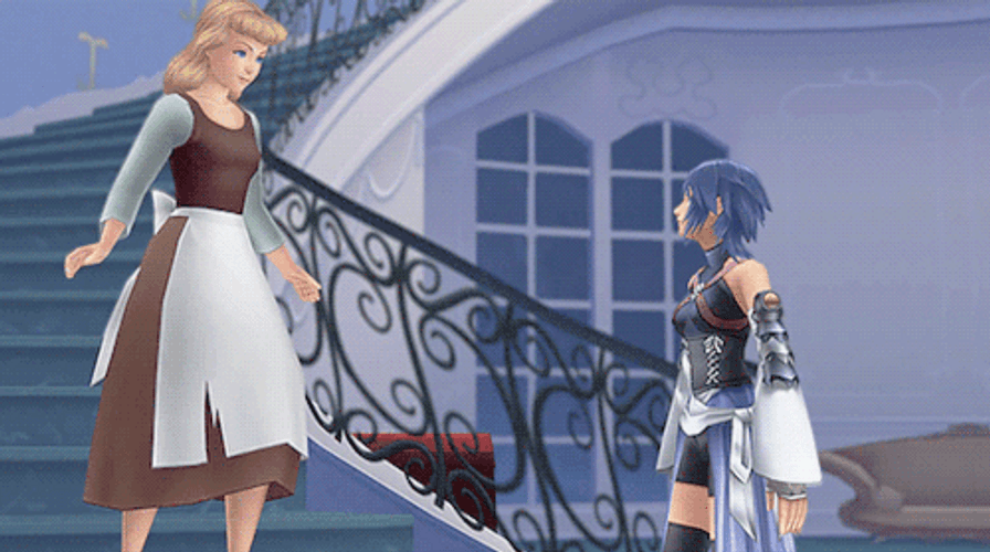 Cinderella And Aqua Kingdom Hearts GIF