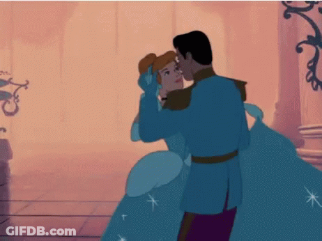 Cinderella And Prince Charming Dancing In Castle GIF