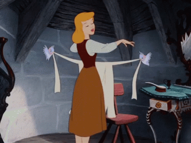 Cinderella Bluebirds Help GIF