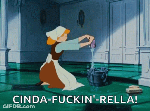Cinderella Cleaning Floor GIF