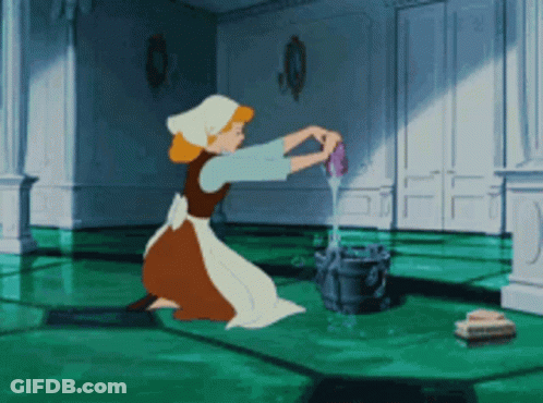 Cinderella Cleaning Floor GIF