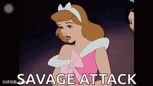Cinderella In Pink Dress With Savage Attack GIF