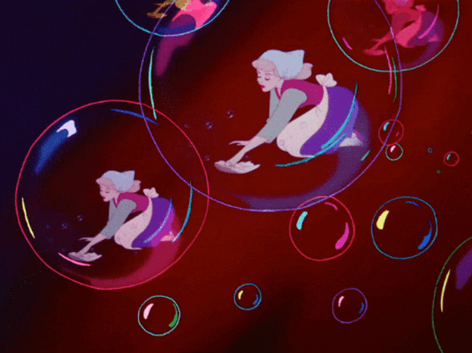 Cinderella Inside Bubbles Cleaning GIF