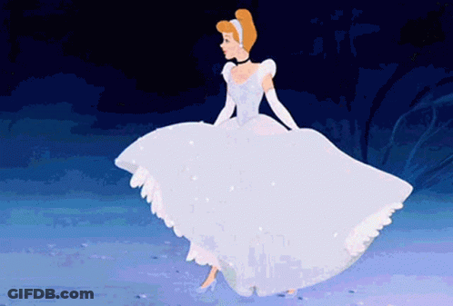 Cinderella Is Dancing On The Ice In A White Dress GIF