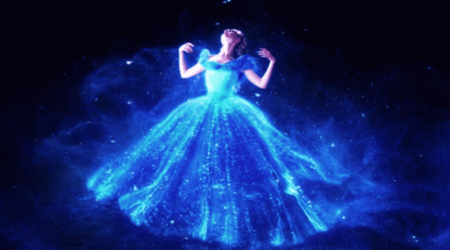 Cinderella Magic Blue Dress Stars GIF