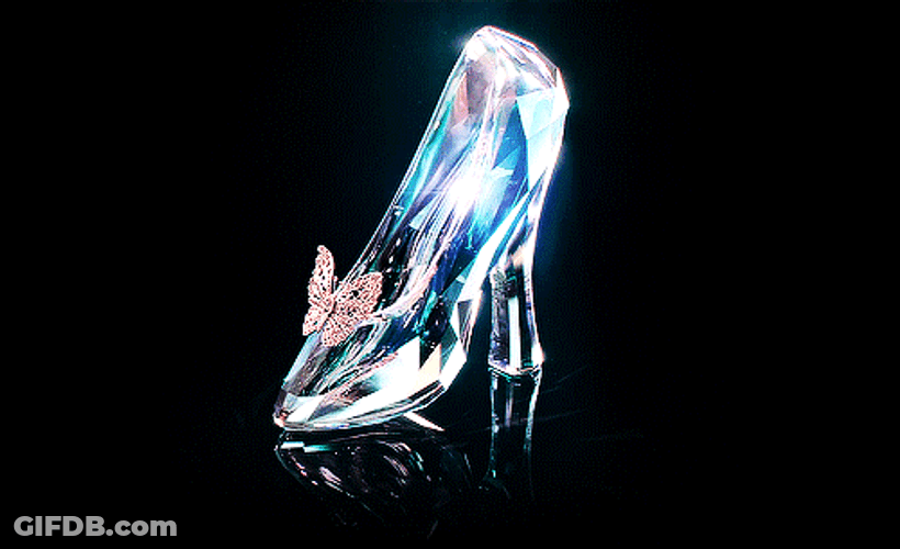Cinderella Sparkling Glass Shoe GIF