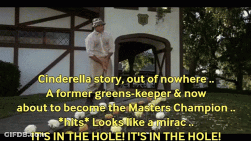 Cinderella Story Out Of Nowhere A Former Greens-Keeper Now About To Become The Masters Champion GIF