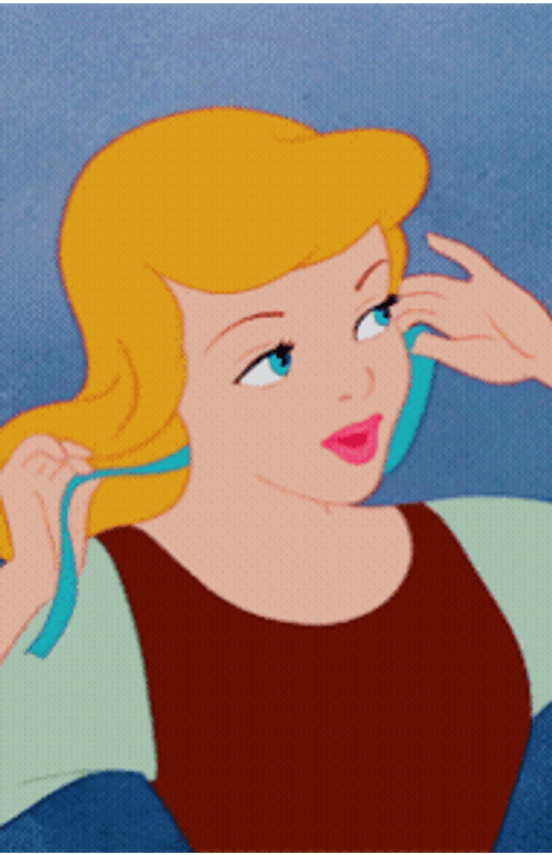 Cinderella Tying Hair GIF