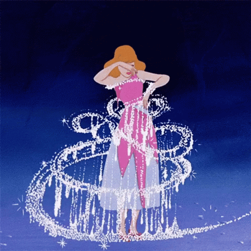Cinderella White Ball Gown GIF