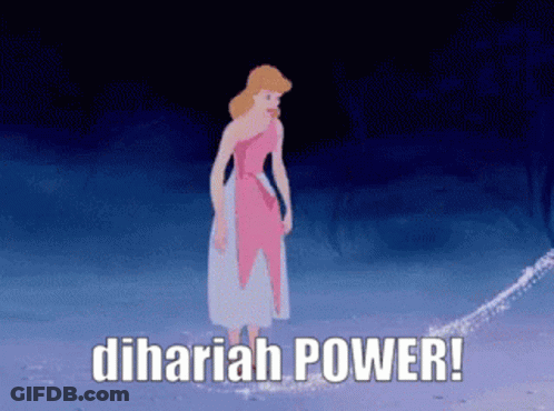 Cinderella With Dihariah Power Text GIF