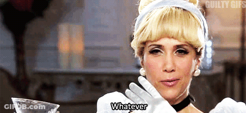 Cinderella Woman Holding Martini Glass Saying Whatever GIF
