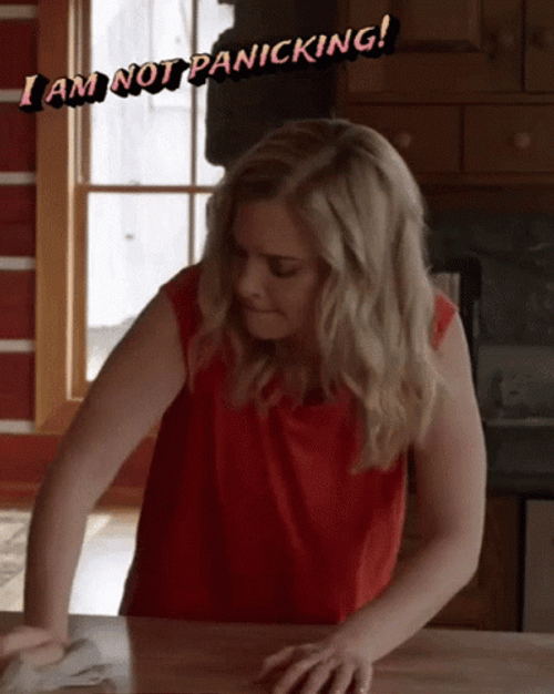 Cindy Busby Panicking Cleaning Time GIF