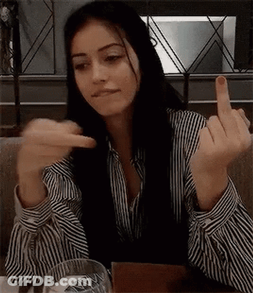 Cindy Kimberly Middle Finger Dab GIF
