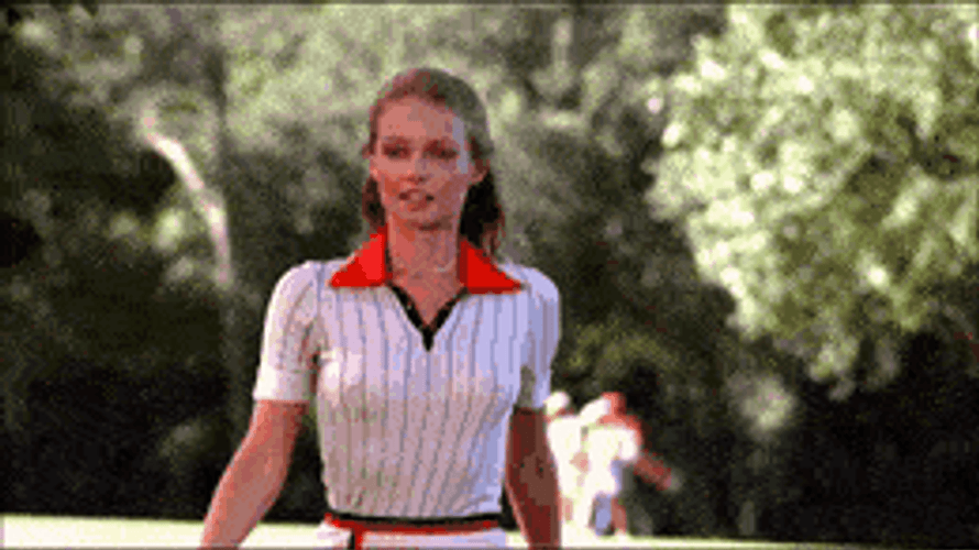 Cindy Morgan Walking By In Caddyshack Movie Scene GIF