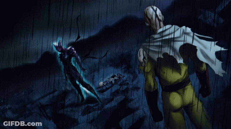 Cinematic Garou Saitama Battle GIF