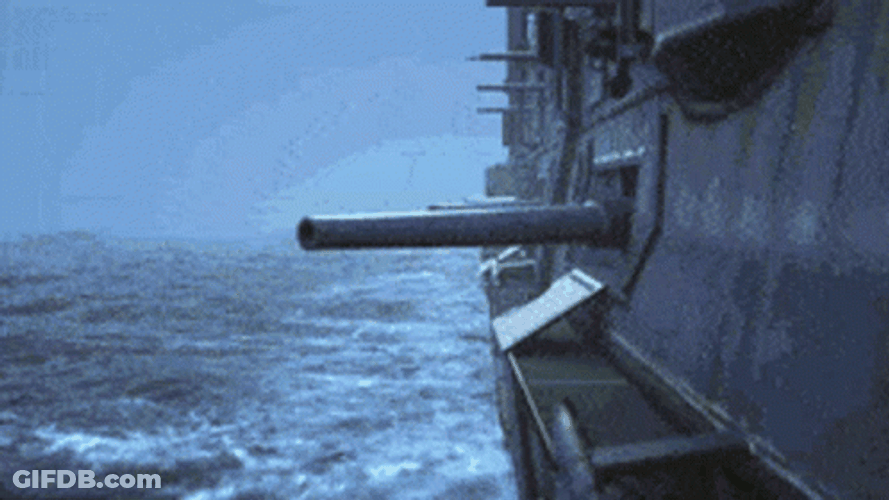 Cinematic Warship Battle GIF