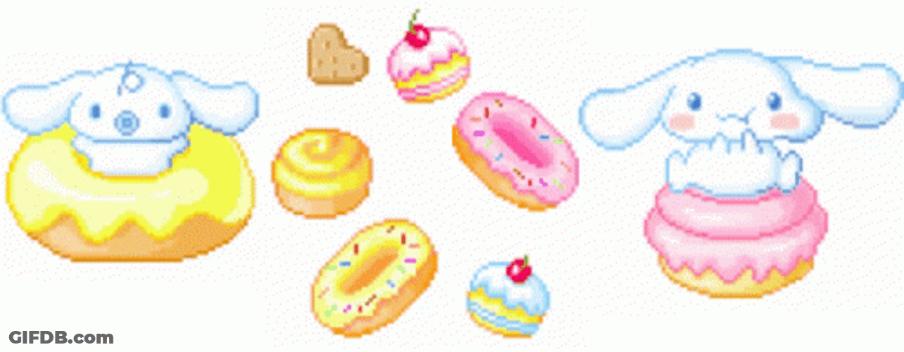 Cinnamoroll Colorful Donuts Hello Kitty GIF
