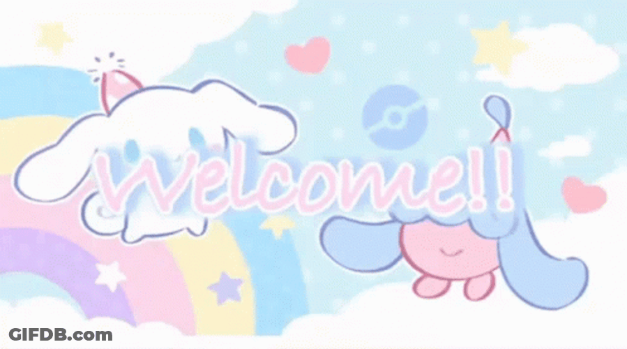 Cinnamoroll Floating In Rainbow Welcome GIF