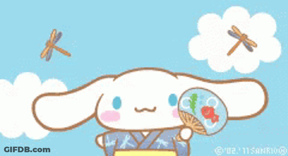 Cinnamoroll Flying Dragonflies Hello Kitty GIF