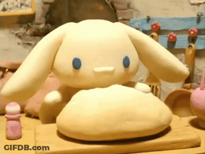 Cinnamoroll Kneading Dough Clay Animation GIF