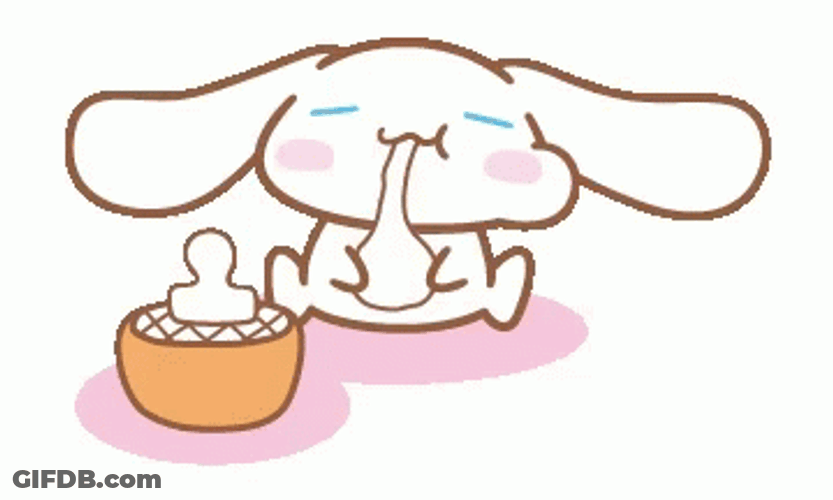 Cinnamoroll Sipping Milk Cupcake GIF