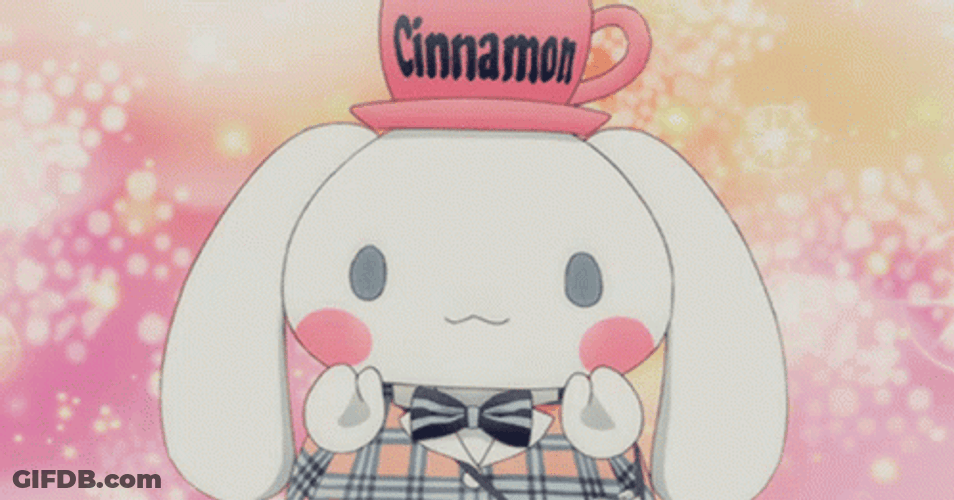 Cinnamoroll Wearing Cinnamon Cup Hat Waving GIF
