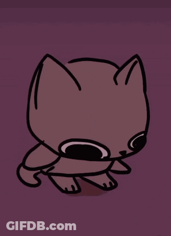 Circle-Eyed Cartoon Cat GIF