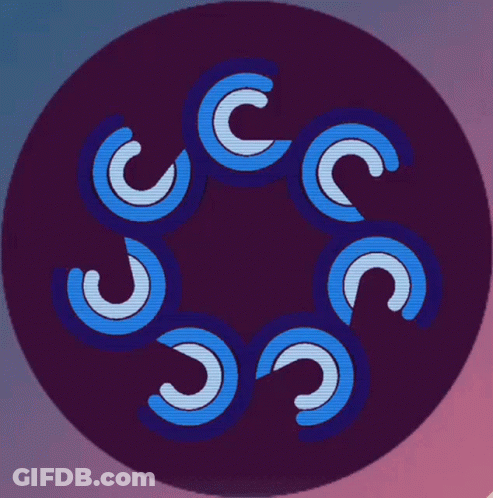 Circle Of Blue And Green Circles With Letter C GIF