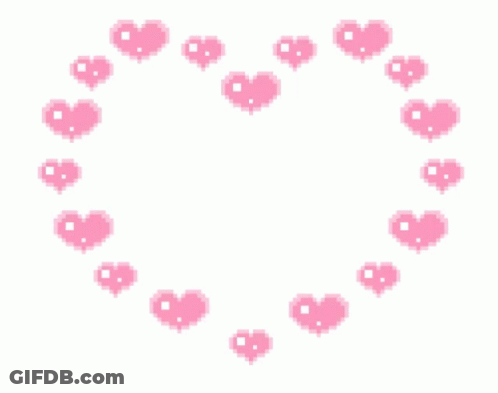Circle Of Pink Hearts In Heart Shape GIF