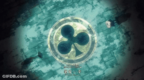 Circle With Clover Inside And Chinese Writing GIF