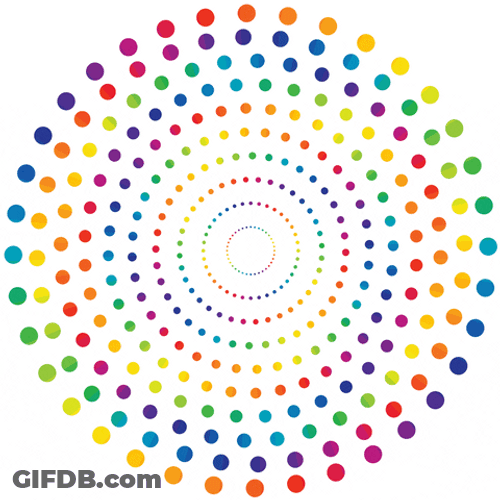 Circling Dots Colorful Optical Illusion GIF