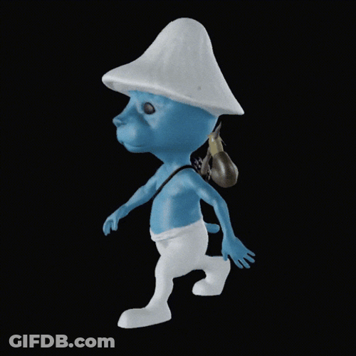 Circling Steady Position Smurf Cat Meme GIF