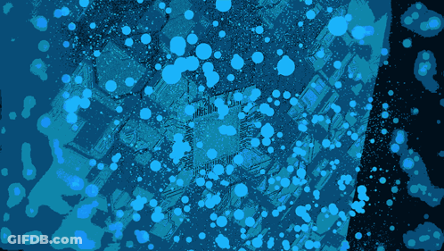 Circuit Board Glowing Blue Light GIF