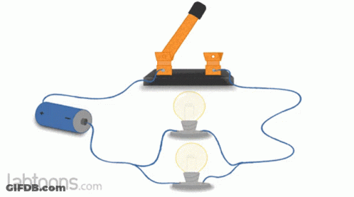 Circuit Diagram With Two Light Bulbs And Battery Labtoons.com GIF