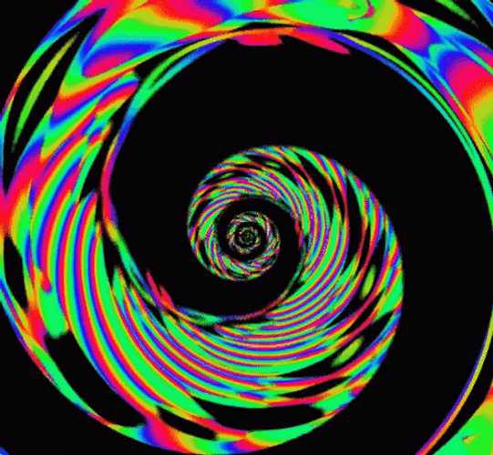 Circular Fractal Flashing Colors GIF