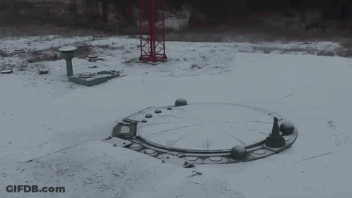 Circular Hole In Ground With White Circle GIF