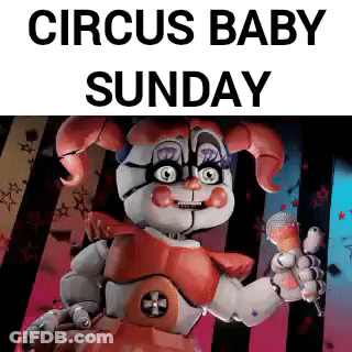 Circus Baby Holding Ice Cream Cone GIF