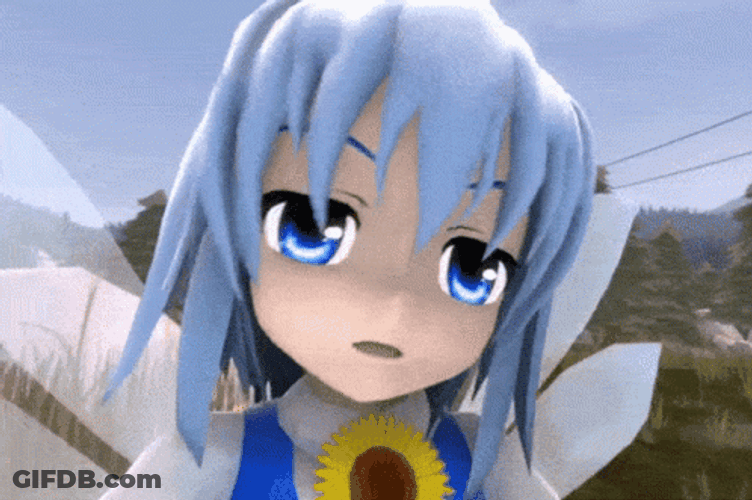 Cirno Doing The Rock Eyebrow Meme GIF