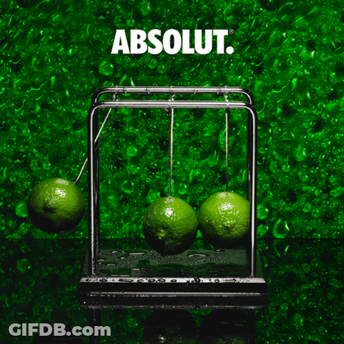 Citruses As Newton Pendulum GIF