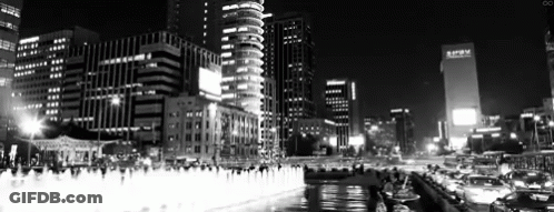 City At Night With Infinity GIF