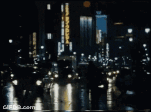 City At Night With Phoenix Sign GIF