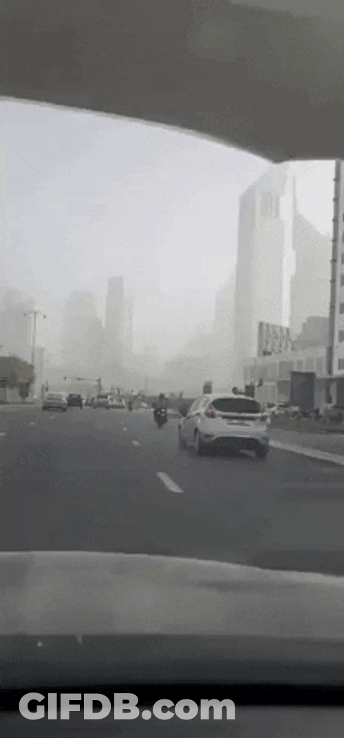 City Driving Dust Storm Event GIF