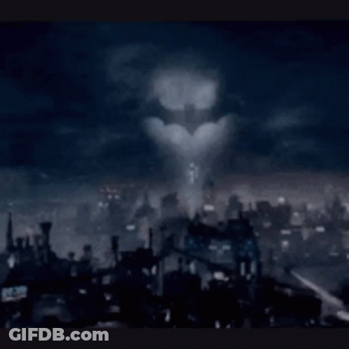City Painting With Batman Logo GIF