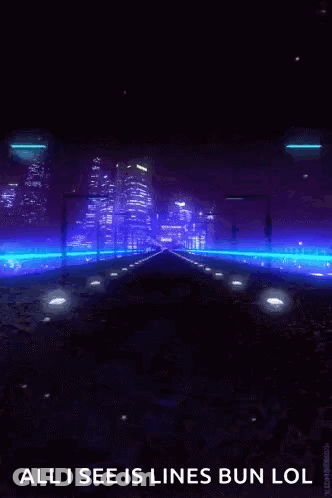 City Scene With Lines Bun Lol GIF