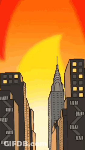 City Skyline With Chrysler Building GIF