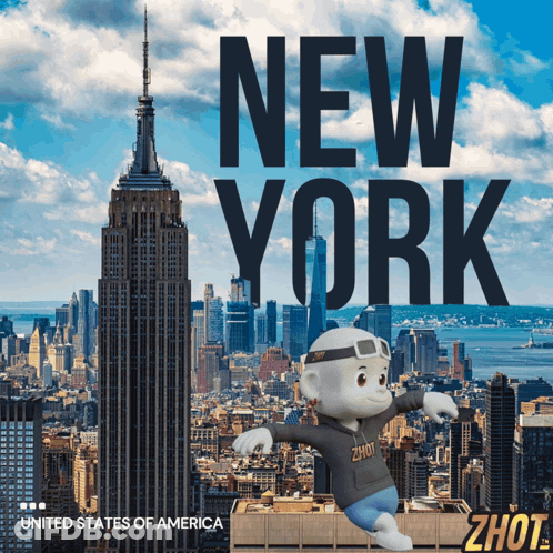 City Skyline With Empire State Building GIF