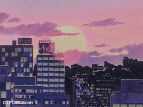 City Skyline With Max Sign GIF