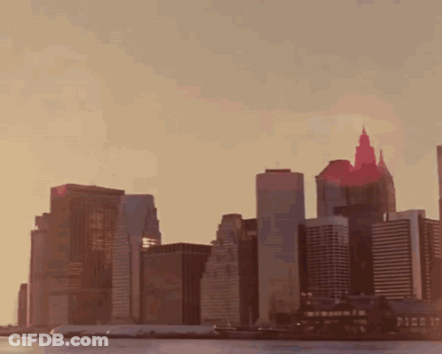 City Skyline With Pier 17 GIF