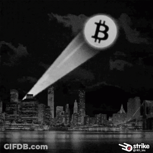 City Skyline With Strike Logo GIF